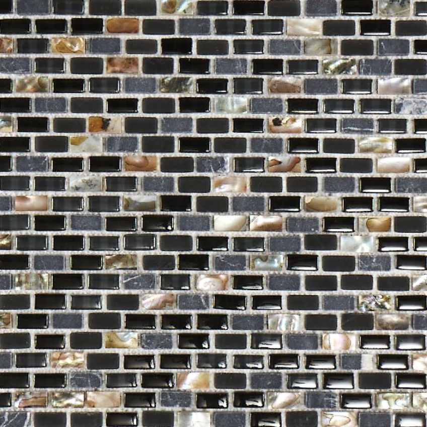 Dahli Black Brick Mosaic  - Various - 8mm - 286 x 286